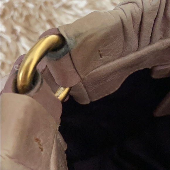 Auth Miu Miu Beige Vitello Pleated Satchel - Picture 9 of 17